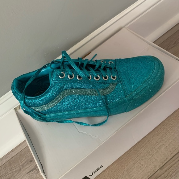 vans blue glitter